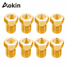 Aokin-boquilla para impresora 3D V5 V6, boquilla extrusora, boquillas roscadas M6, 0,25, 0,3, 0,4, 0,5, 0,6, 0,8mm, para filamento de 1,0mm y 1,75mm 2024 - compra barato