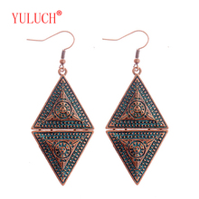 YULUCH Fashion new design geometric zinc alloy carving sun flower pendant retro pop women earrings jewelry 2024 - buy cheap