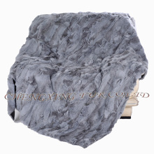 CX-D-37/Z 200X150 Hand Made Genuine Rabbit Fur Throw Blanket 2024 - buy cheap