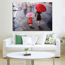 Handpainted Beautiful View in the Rain Abstract Art Home Decor on Canvas New Design Home Decoration Wall Pictures Oil Paintings 2024 - buy cheap