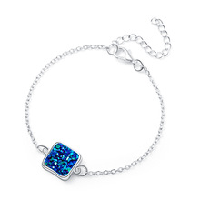 Pulsera de Color plateado, brazalete de joyería con piedra drusa cuadrada, pulsera de amistad, brazalete para mujer 2018 2024 - compra barato