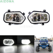 Faro delantero de ojo de Ángel para coche, luz LED cromada UTV, para Polaris RZR 800 4 XP 900 EFI Ranger Sportsman 2011-2014 2013, 2 uds. 2024 - compra barato