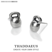 Pendientes de tachuelas Kettlebells para mujer, buena joya de moda deportiva de Europa, regalo 2017 en plata de ley 925, superofertas 2024 - compra barato