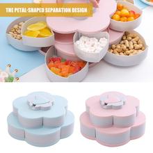 Petal-Shape Rotating Snack Box Wedding Candy Plates Tray Double-Layer Food Storage Box Kitchen Fruit Storage Organizer Holder 2024 - buy cheap