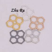 ZHU RU 10pcs/lot 19.5x17mm honeycomb hexagon Ninja weapon Mesh shape Connector For Jewelry 2018 Spring New  Hanging Ornaments 2024 - buy cheap