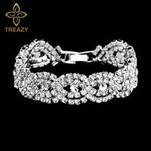 TREAZY модные роскошные ювелирные изделия со стразами для женщин, посеребренные браслеты с кристаллами, браслеты, аксессуары для свадебной вечеринки 2024 - купить недорого