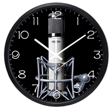 2 Style Professional Microphone And Headset HD Picture Wall Clock The Music Home Decoration Music Fans Clock 2024 - buy cheap