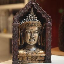 Стиль Юго-Восточной Азии, искусство и ремесла, статуя Будды, голова Будды, украшения, украшение из смолы, буддистская Статуэтка буддизма ~ 2024 - купить недорого