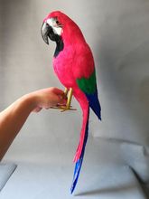 Реалистичная птица, Цветные Красные перья, модель попугая, большой 65 см, попугай, украшение для сада, съемка, реквизит, игрушка в подарок h1478 2024 - купить недорого