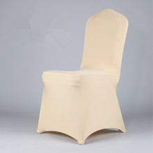 100pcs per lot high quality  light gold  LIGHT CHAMPAGNE Color Spandex Lycra chair cover for Wedding hotel chair cover 2024 - buy cheap
