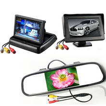 Автомобильный ЖК-монитор thehotcake, 4,3 дюймовый TFT-дисплей, настольный/складной/зеркальный, 4,3 ''видео PAL/NTSC, резервное копирование автомобиля 2024 - купить недорого