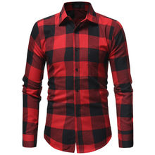 2019 Men's Spring and Autumn Shirt Soft and Comfortable Plaid Shirt Cotton Home Outdoor Quality Shirt M-3XL Slim Casual Shirt 2024 - buy cheap