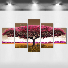 HOT 5 panel Printed tree art scenery landscape modular picture large canvas painting for bedroom living room home wall art decor 2024 - buy cheap