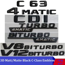 Emblema de coche para Mercedes Benz AMG, pegatinas 3D de color negro mate, W204, W205, C180, C200, C300, C320, C350, C280, C220, C250, C63 2024 - compra barato