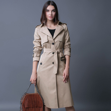 Trench coat feminino plus size, alta qualidade, novo casaco de renda fina dupla face, moda feminina, roupa de inverno 2024 - compre barato