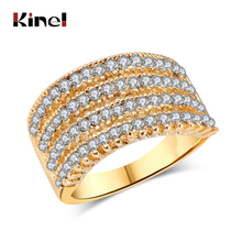 Kinel, бесплатная доставка, винтажные кольца с кристаллами для женщин, посеребренный ретро-вид, 4 ряда, австрийская фотография 2024 - купить недорого