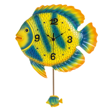 Cute Cartoon Fish Resin Home Wall Clock Fun Ocean Swing Fish Children Room Decoration Wall Clock 2024 - buy cheap
