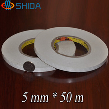 Free Shipping 5mm(W)*50m(L) 3M9448 White Double Sided Adhesive Tape sticky strap for Mobile Phone/Touch Screen/LCD/Display Glass 2024 - buy cheap