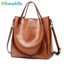 Casual Large Capacity Women Tote Shoulder Bag PU Leather Ladies Bucket Handbag Messenger Bag Soft Shopping Crossbody Bag S1800 2024 - buy cheap