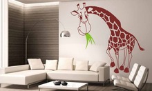 Free shipping DIY wallpaper Large Giraffe Removable Wall Stickers Home Decor Kids Baby Wall Decals Art Wall Mural 2024 - buy cheap