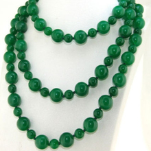 De moda de piedra natural verde redondo Calcedonia de 8-12mm Calcedonia vintage jades diy collar de cadena larga de fabricación de joyas 50 pulgadas BV352 2024 - compra barato