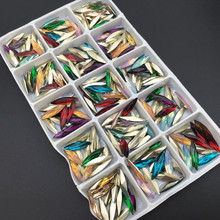 4x15mm 100PCS  Resin Crystal Navette Shape Fancy Stones Pointback Rhinestones Multi Colors Jewelry Making 2024 - buy cheap