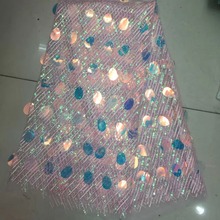 Tela de encaje de lentejuelas 3D africanas, último diseño, 8 colores, LJY-41117, francés, para vestido bonito 2024 - compra barato