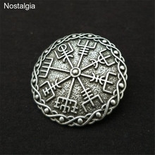 Nostalgia Nordic Viking Vegvisir Scandinavian Compass Icelandic Wicca Metal Large Brooches For Men Women Vintage Accessories 2024 - buy cheap