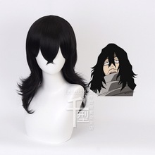 Meu herói academia boku nenhum herói akademia borracha cabeça cosplay peruca de cabelo sintético halloween traje onda longa perucas de cabelo preto 2024 - compre barato