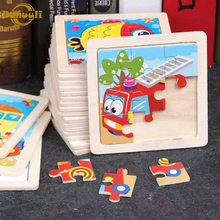 Danuyli Лидер продаж 1 шт. 9 кусочков маленькая игрушка-головоломка детские животные деревянные пазлы детские развивающие игрушки для малышей 2024 - купить недорого