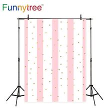 Funnytree photography backdrops Golden pink striped girl birthday simple photocall photography studio funds fond studio photo 2024 - buy cheap