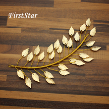 Handmade Romantic Pageant Women Hair Vine Gold Leaf Bridal Headpiece Wedding Headband Prom Hair Jewelry For Bride Party Gift 2024 - buy cheap