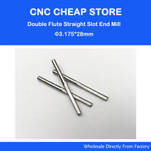 10pcs 3.175mm CED 3.175mm CEL 28mm Straight Slot Bit Wood Cutter CNC Solid Carbide Two Double Flute Bits CNC Router Bits 2024 - buy cheap