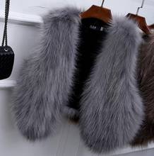 Clobee 2018 Winter Women's Faux Fur Coat Artificial Fur Vest Furry Vests Femme Jackets Plus Size Warm Fake Fur Gilet Z257 2024 - buy cheap
