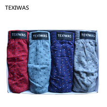 TEXIWAS-Calzoncillos de algodón para hombre, bragas cómodas y lisas, Sexy, 4 unids/lote 2024 - compra barato
