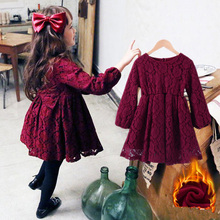 Autumn Winter Girls Lace Embroidery Dress Long Sleeve Kids Dresses for Girls Princess Party Ball Gown Dresses BC478 2024 - buy cheap