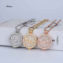 Conjunto de collar y monedas my coin para mujer, cristal de estrás de disco de 33mm, soporte para monedas de 35mm, cadena de cuentas de acero inoxidable de 80cm, regalo de amor 2024 - compra barato