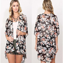 2018 ethinc camisa feminina verão vintage floral impressão blusas casual hippie boho kimono cardigan senhoras longo blusas 2024 - compre barato