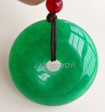 Colgante de Jade verde Natural con hebilla redonda china, amuleto de la suerte, cuerda, collar, joyería fina, 30mm, 6 uds. 2024 - compra barato