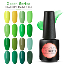 MEET ACROSS Green Series Gel Nail Polish Soak Off UV LED Nails Art Gel Varnish Lacquer Semi Permanent Color Gel Polish For Nail 2024 - buy cheap