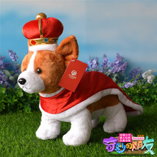 new plush Welsh Corgi dog toy high quality red Imperial crown brown standing dog doll about 32cm 2024 - buy cheap