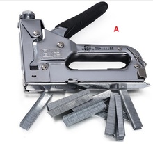New Nail staple Gun  Stapler for wood furniture, door & upholstery chrome finish with 600 nails 2024 - купить недорого