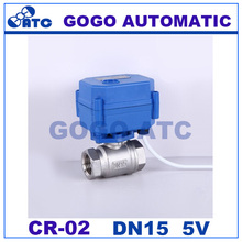 1/2 BSP DN15 5V DC Stainless steel Motorized Ball Valve,2 way Electrical MINI Ball Valve CR-02 Wires electric automatic valve 2024 - buy cheap
