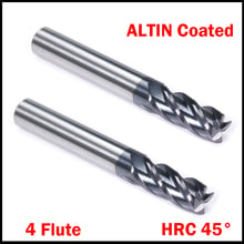 5mm 6mm Cuttiing Edge 4 Flute HRC45 Solid Carbide Micro Grain Altin Coated Flat End EndMill CNC Tool Milling Cutter 2024 - buy cheap