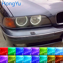 Для BMW 1995-2000 E39 5 серия Предварительно Подтяжка лица Аксессуары для фар многоцветный RGB светодиодный ангельские глазки Halo Кольцо глаз RF пульт дистанционного управления 2024 - купить недорого