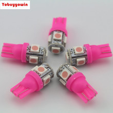 10PCS Pink T10/194 168 W5W 5 SMD 5050 LED Bulb For Car Clearance Wedge/License Plate/Instrument Lamp Doo /Width /Reading Lights 2024 - buy cheap