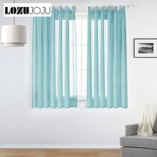 LOZUJOJU Solid Short Sheer Curtains Transparent Tulle Drops All Match for Kitchen Window Modern Design Chiffon Fabric Tape Style 2024 - buy cheap