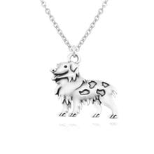 Vintage Silver Color Stainless Steel Long Chains Australian Shepherd Charm Necklace Boho Dog Statement Necklaces For Women Men 2024 - buy cheap