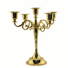 Candelabros com 5 braços, candelabros afunilados com suporte de vela, peças centrais de casamento, prateado, dourado, bronze 2024 - compre barato