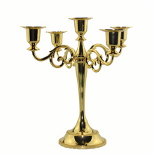 New 5 Arms Candelabra Taper Candle Holders Chandeliers Wedding Centerpieces Silver Gold Bronze Candle Holder 2024 - buy cheap